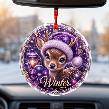 Purple Animal At Christmas Deer