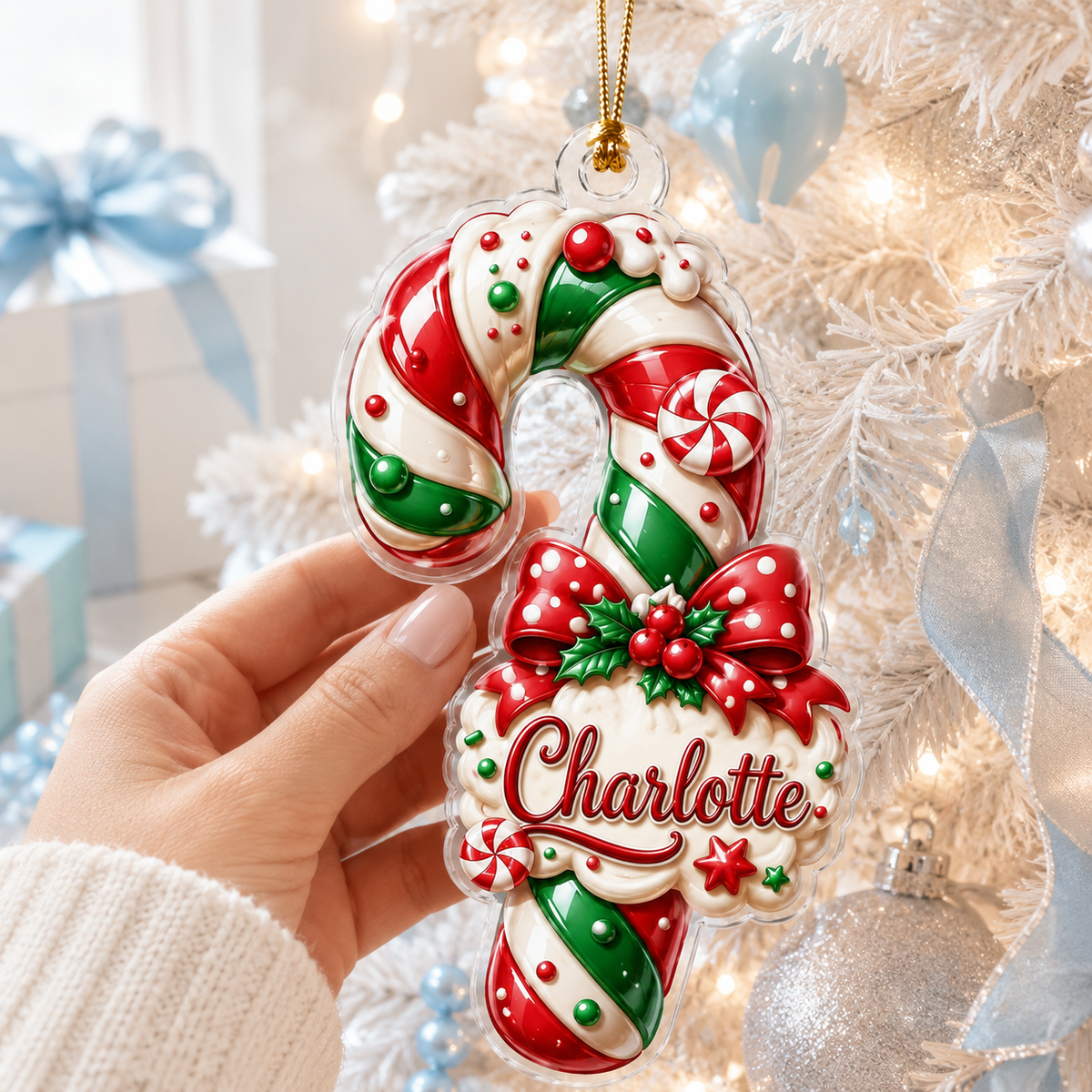 Custom Dessert Candy Cane Acrylic