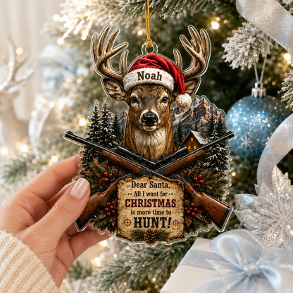 Personalized Hunting Christmas Buck Acrylic