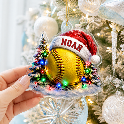 Custom Sports Christmas Acrylic - Softball