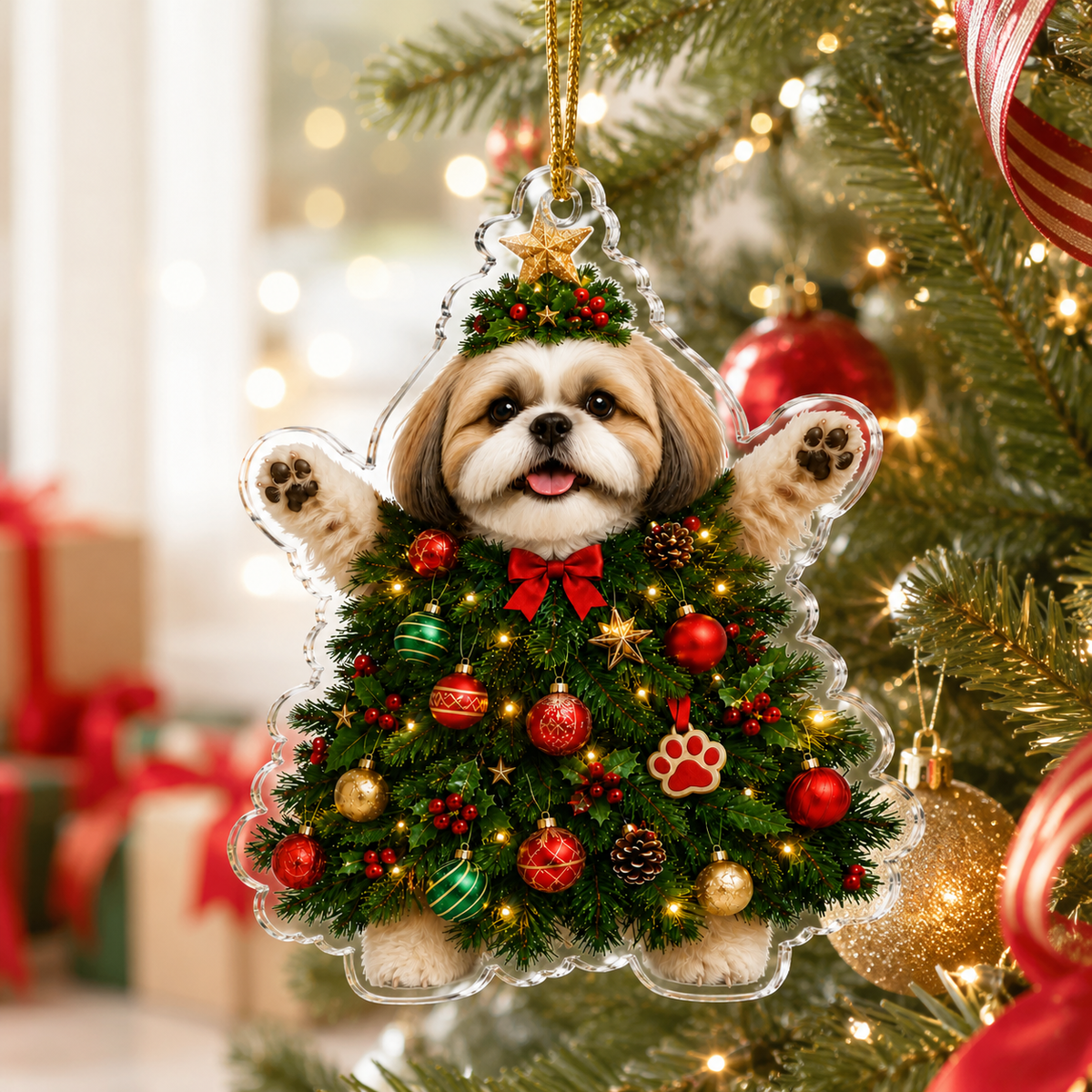 Dog Santa Tree Shih Tzu