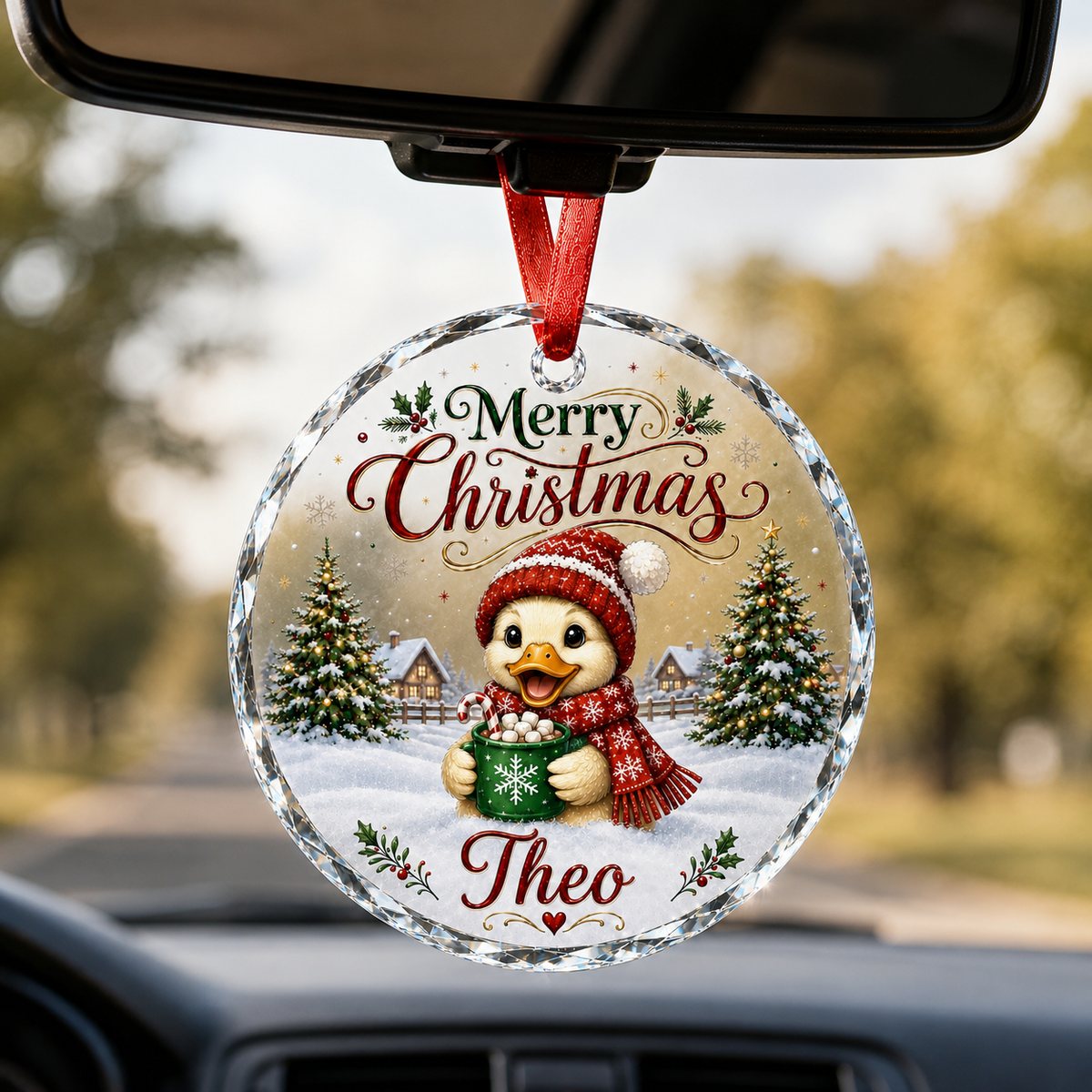 Christmas Glass Animal Duck