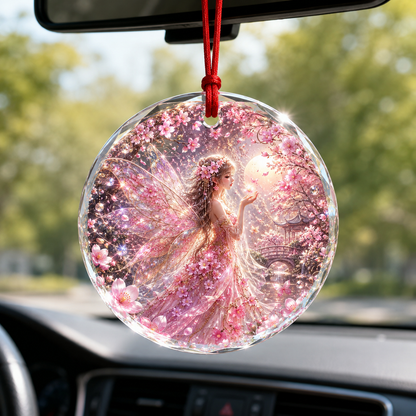 Fairy Glass Ornament Cherry Blossom Fairy