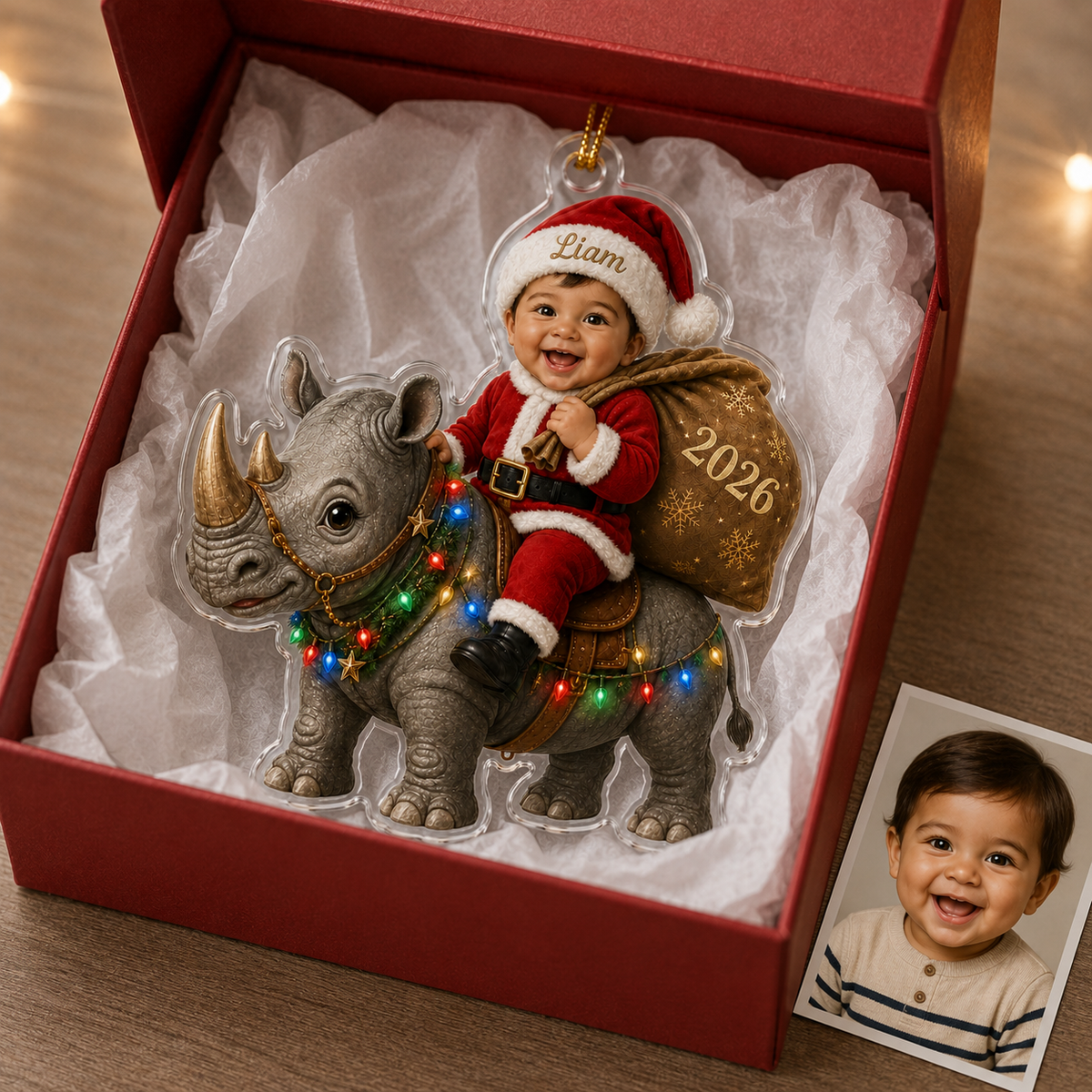 Custom Photo Baby Animal Rhinoceros