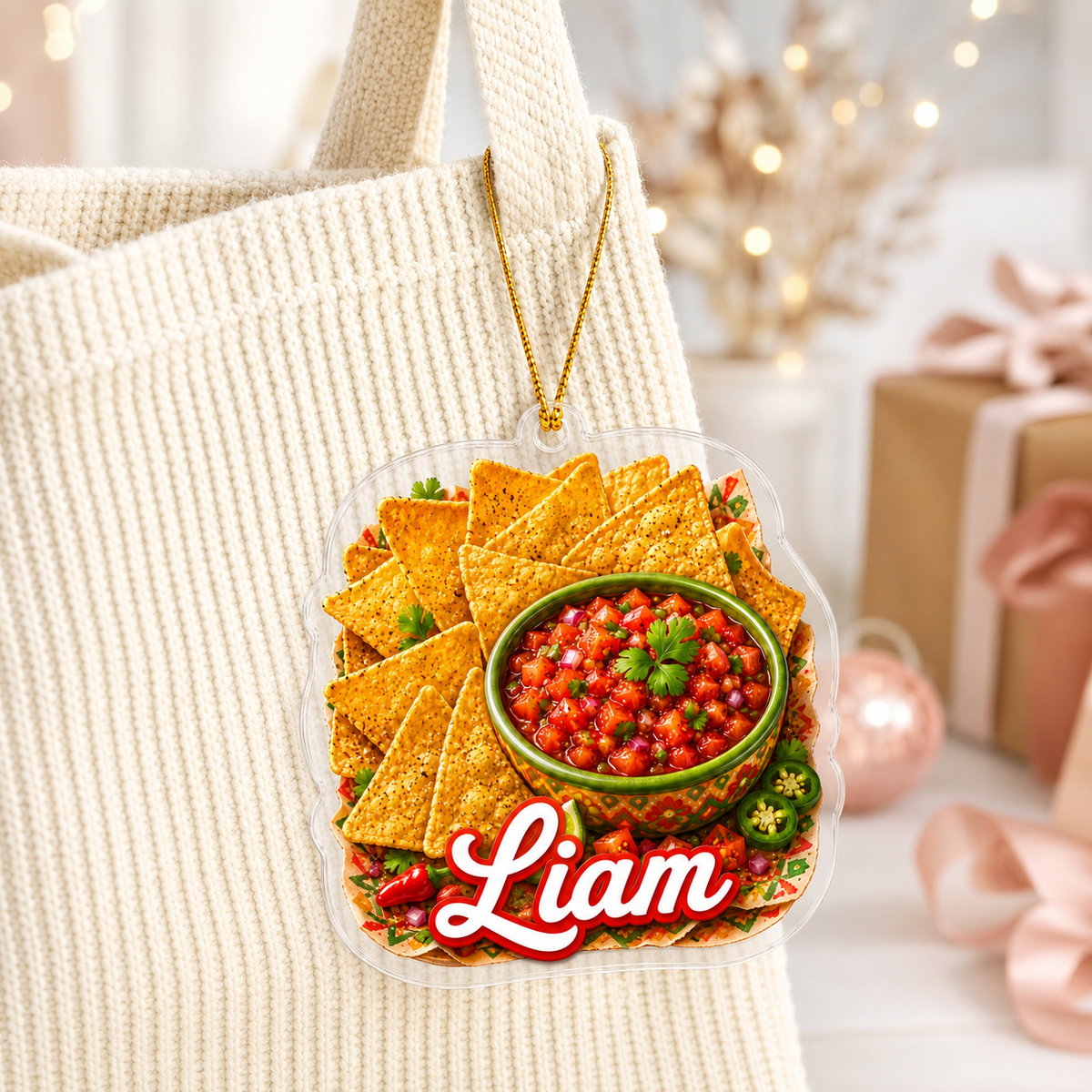 Breakfast Custom Name Tortilla Chips and Salsa Acrylic