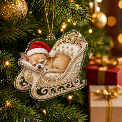 Dog Christmas Sleigh Chihuahua