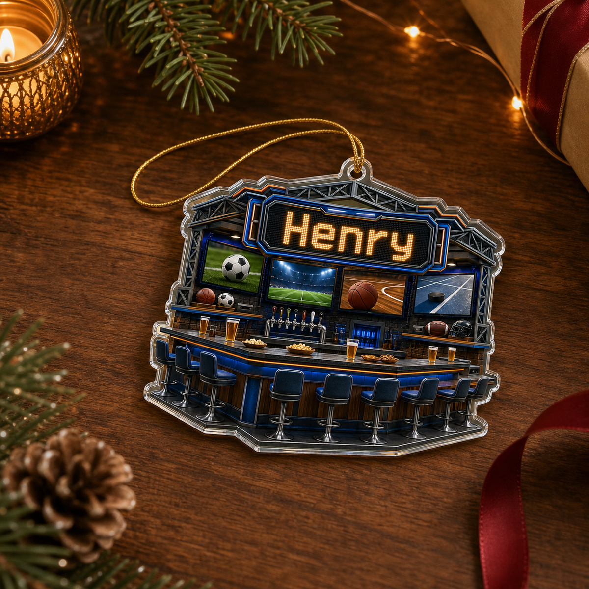 Food Lover Sports Bar Ornament