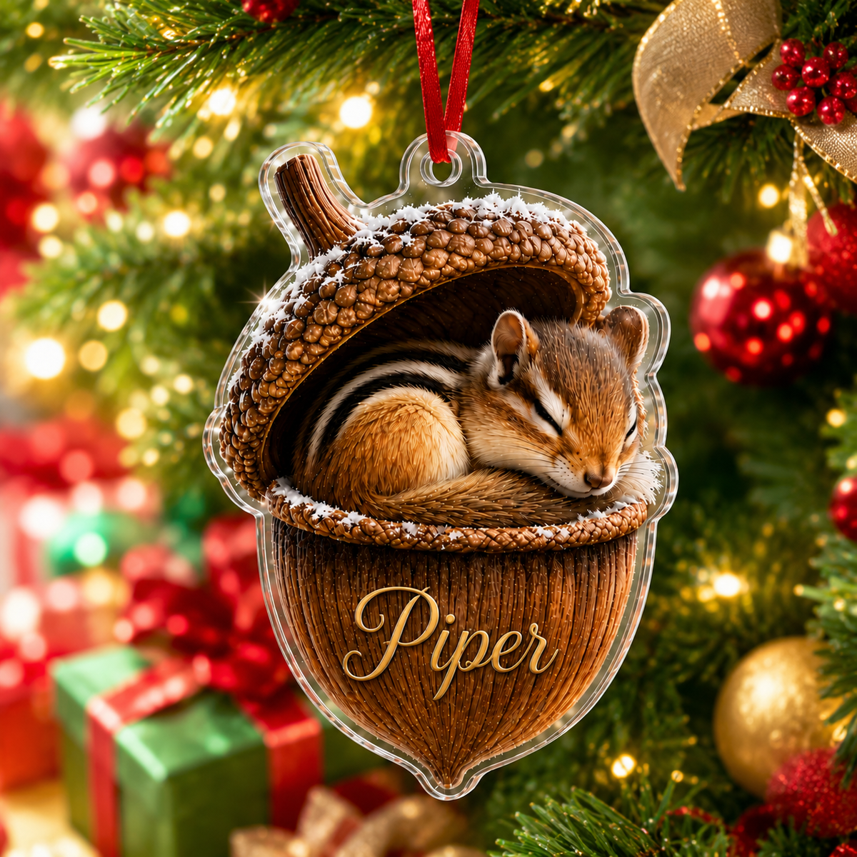 Animal Tree Decor Acrylic Chip Munk
