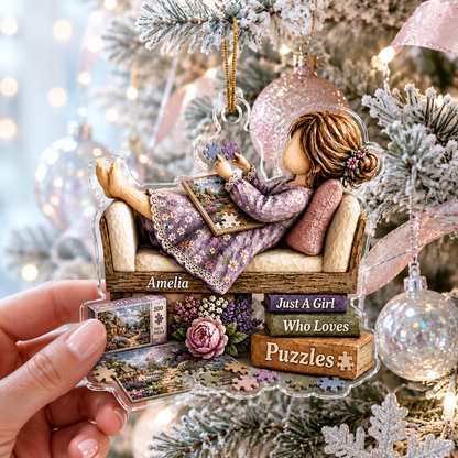 Personalized Just A Girl Hobby Puzzle Lover