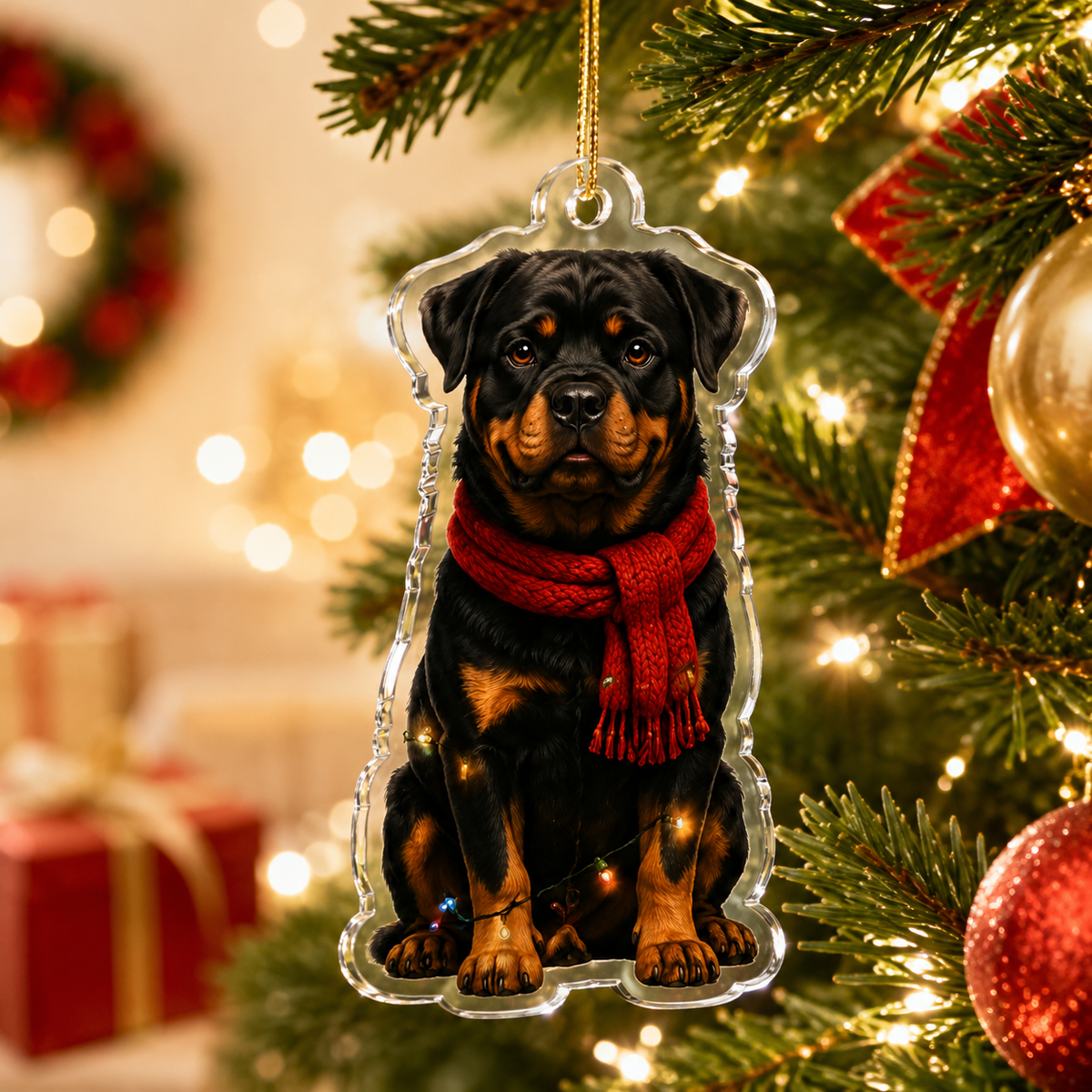 Dog Christmas Ledlight Rottweiler