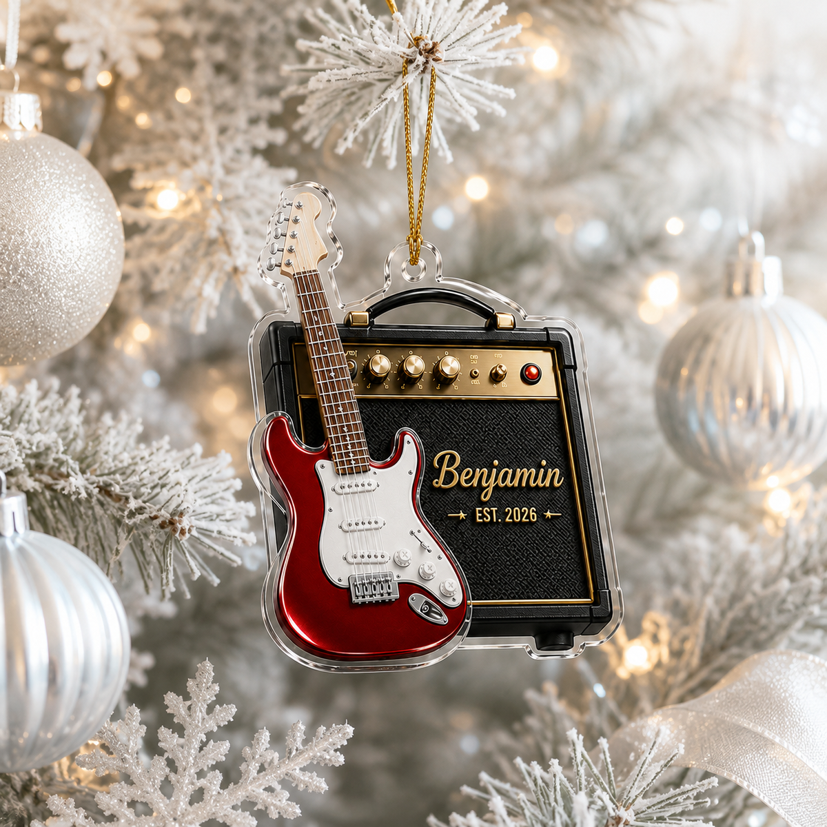 Guitar Custom Name Acrylic - Electric Guitar and Amp