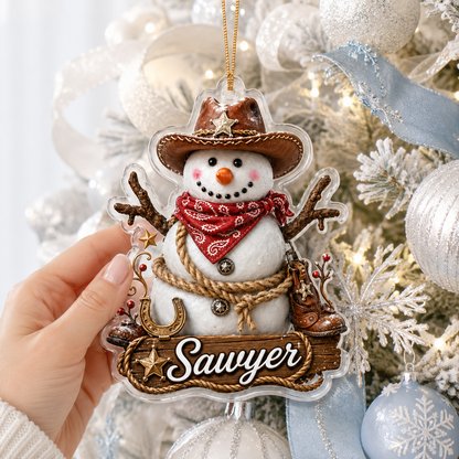 Personalized Boost Cowboy Snowman Acrylic