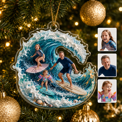 Surfing Personalize Acrylic Family Surfing