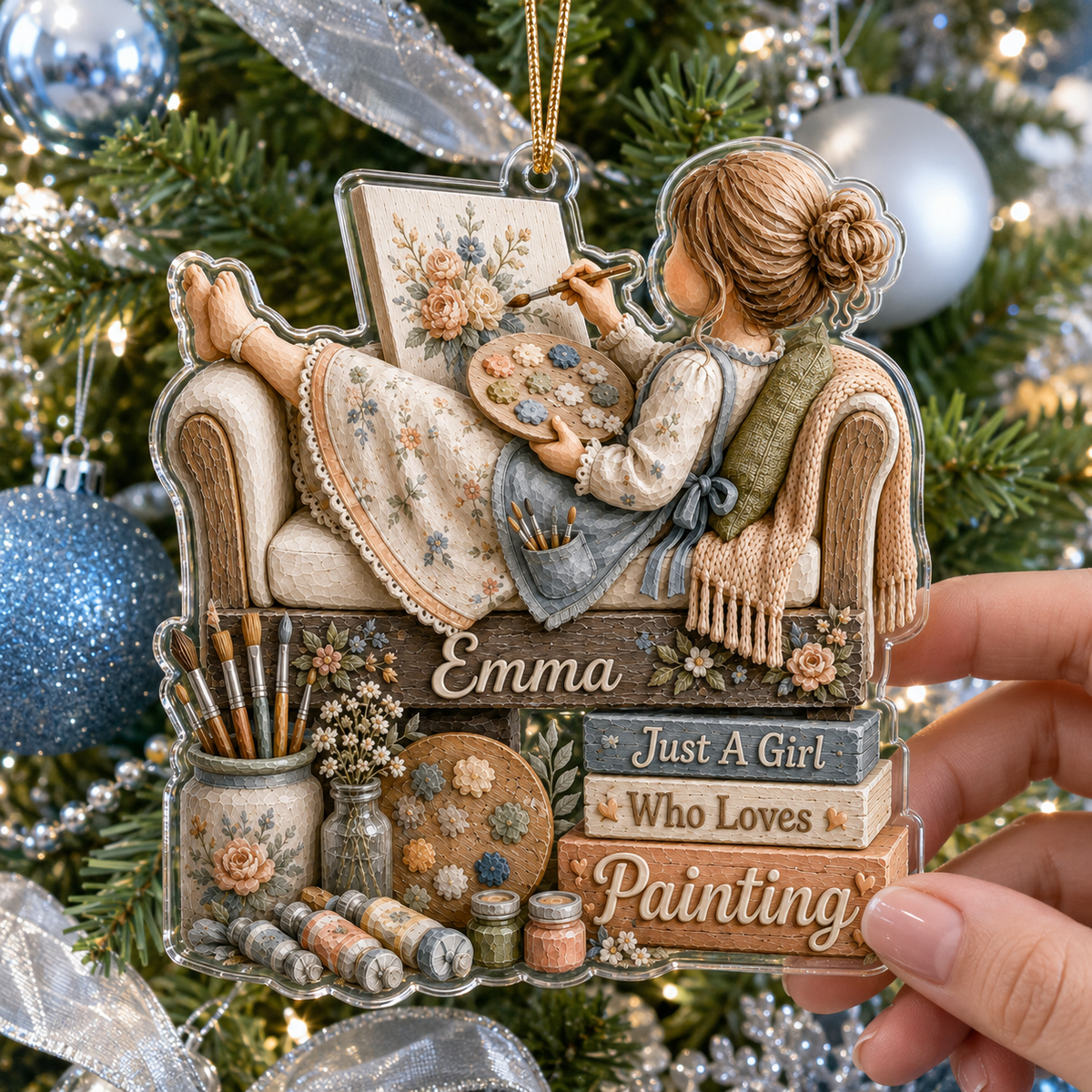 Personalized Just A Girl Hobby Painting