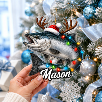 Fishing Christmas Lights Atlantic Salmon Acrylic