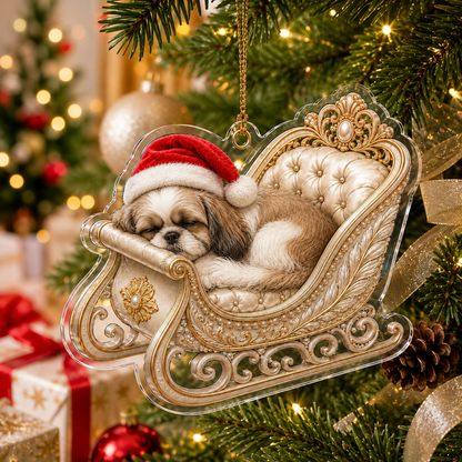 Dog Christmas Sleigh Shih Tzu