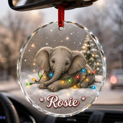 Glass Animal Led Light Elephant