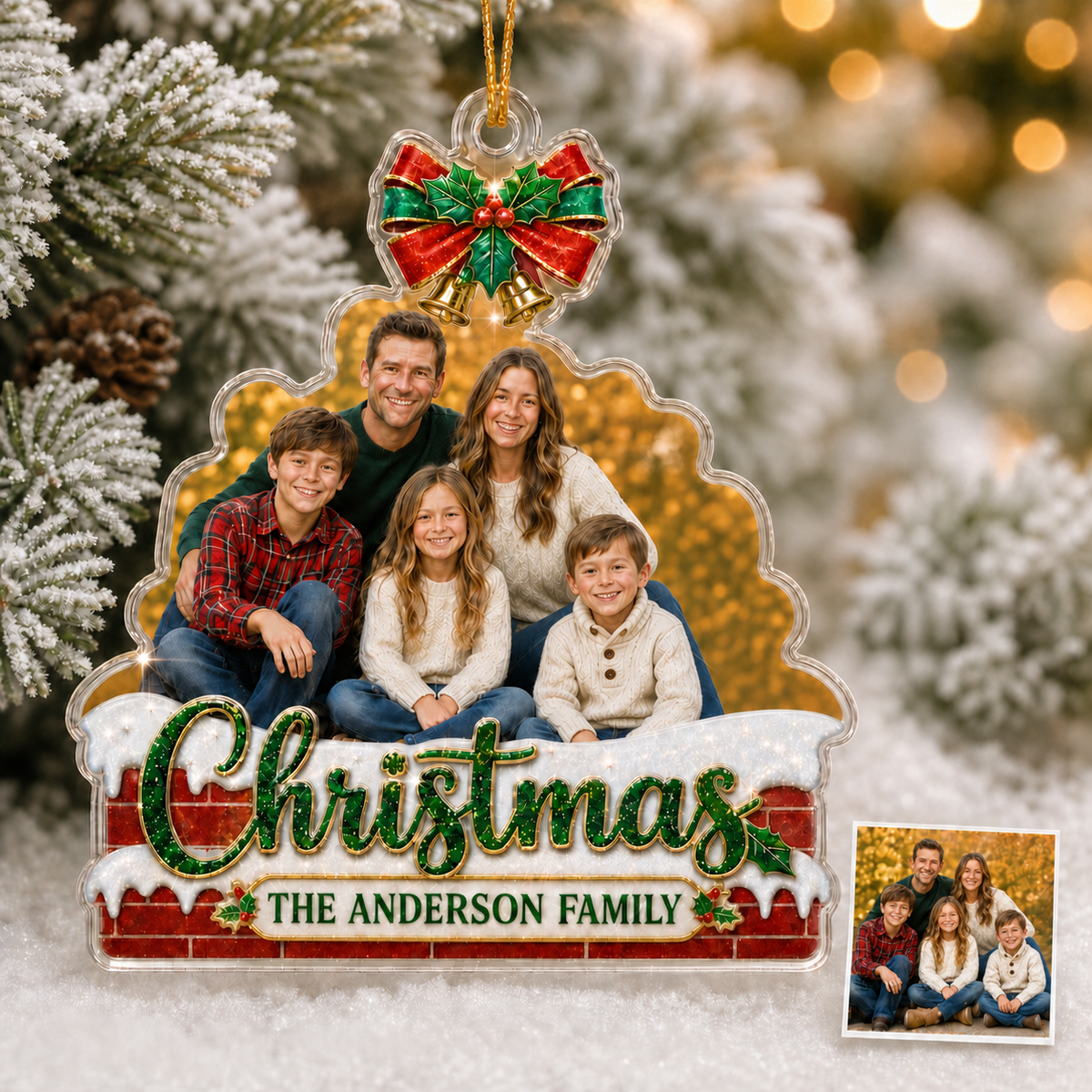 Custom Photo Christmas Family Chimney