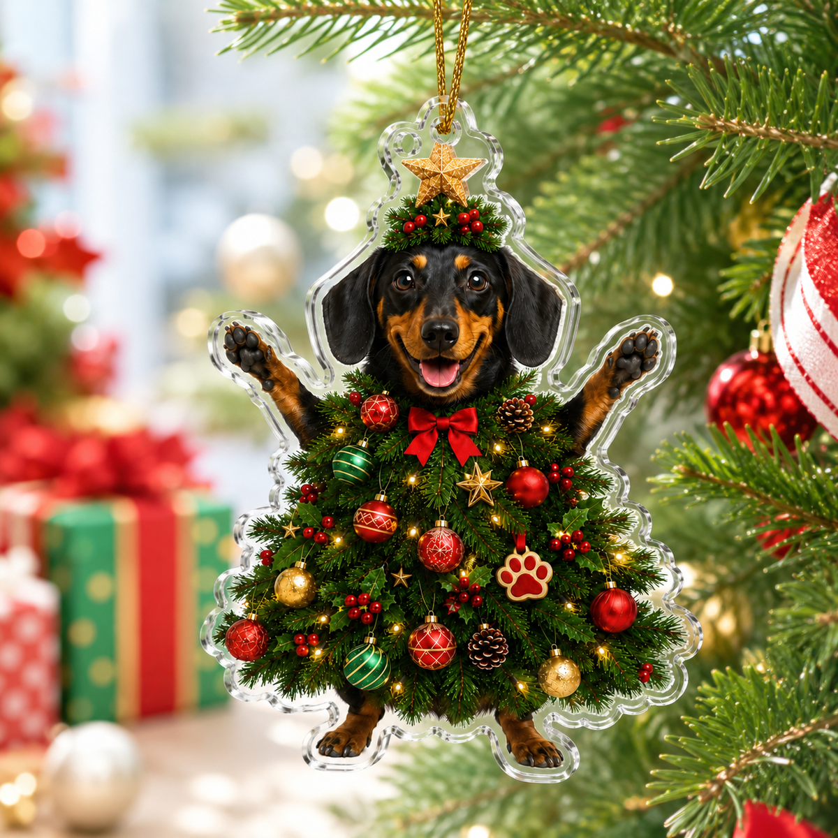 Dog Santa Tree Dachshund