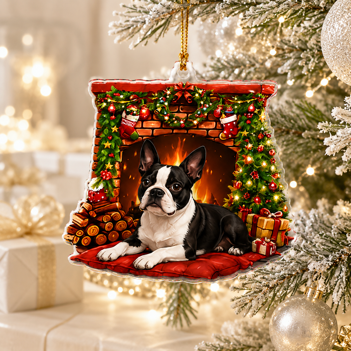 Dog Christmas Tree Boston Terrier