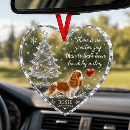 Christmas Glass Dog Cavalier King Charles Spaniel