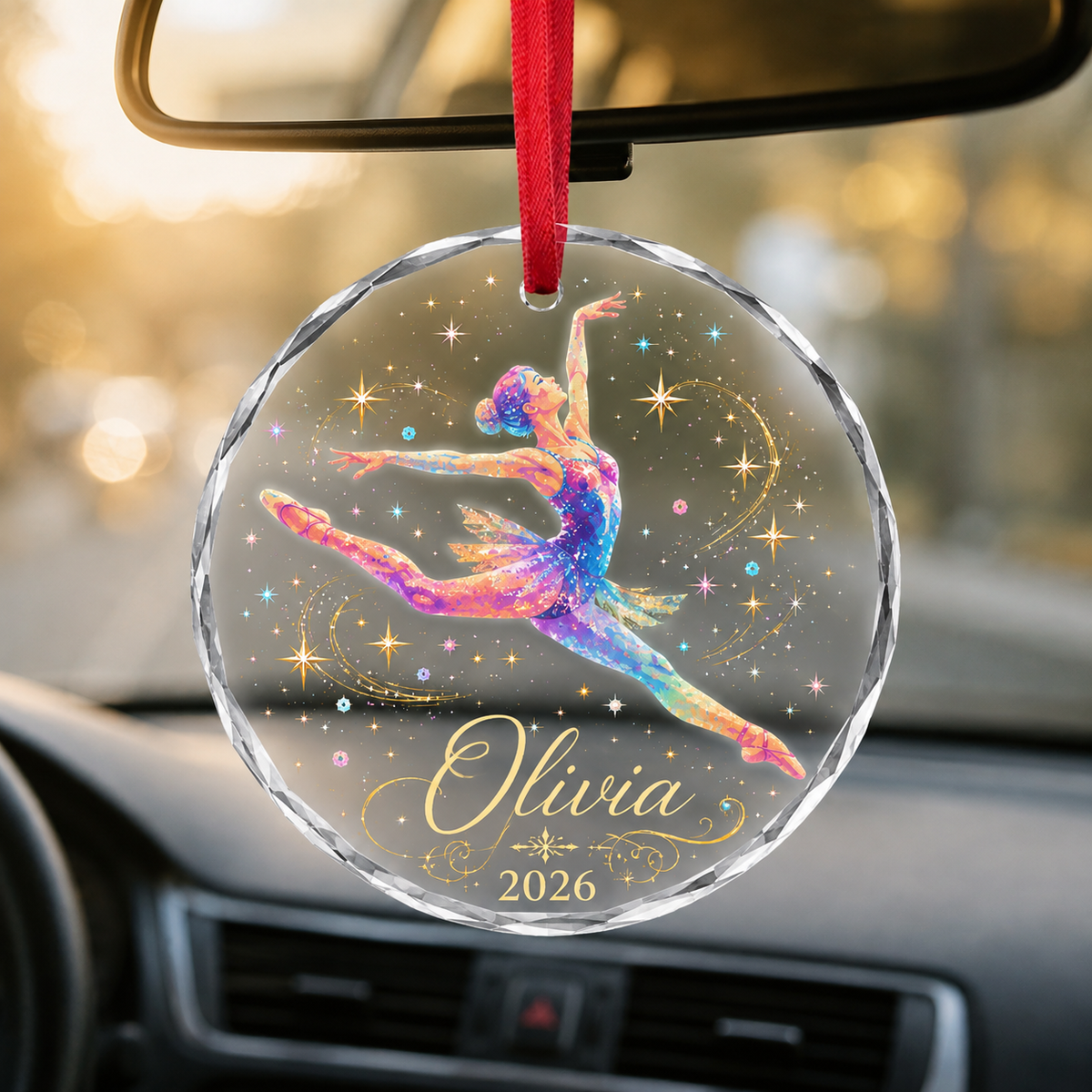 Personalized Dancing Glass Colourful Ballerina