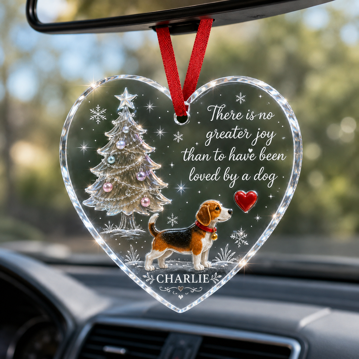 Christmas Glass Dog Beagle