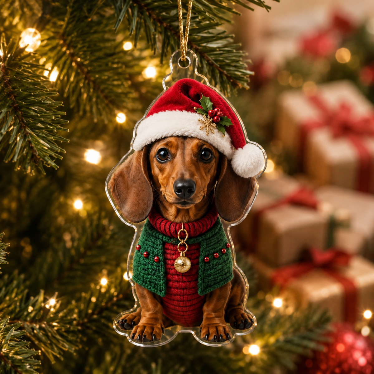 Dog Chrismast With Noel Sweater Dachshund