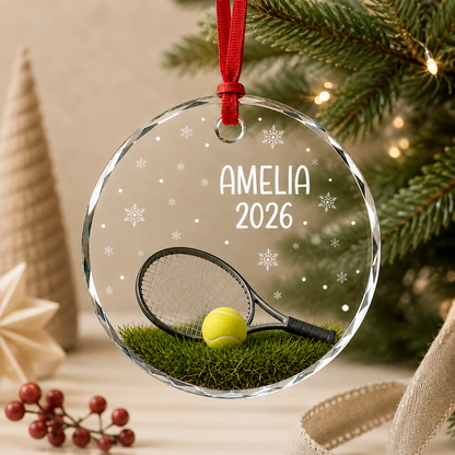 Sport Glass Ornament Tennis Court