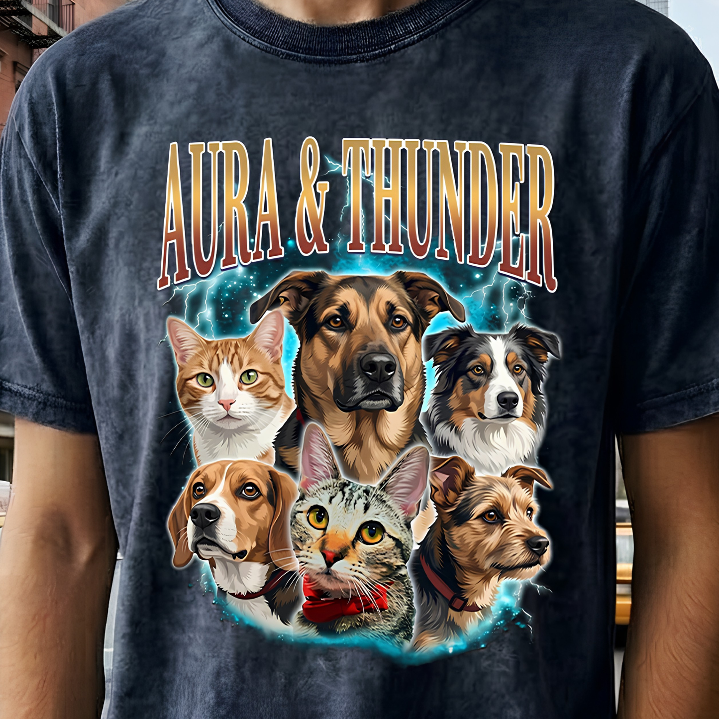 Personalized Dog Photo T-Shirt, Custom Pet Wash Shirt THUC99