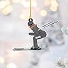 Personalized Snow Skiing Ornament, Custom Colored Skiing Mask Shape Ornament N19