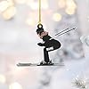 Personalized Snow Skiing Ornament, Custom Colored Skiing Mask Shape Ornament N19