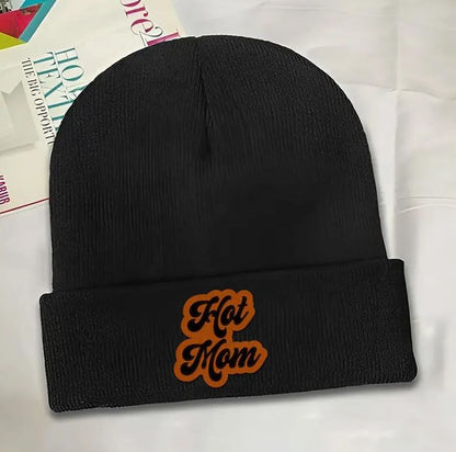 Hot Mom Beanie Hat | Trendy Hat For Mom | Mother's Day Gift | Perfect Gift For Winter Wear