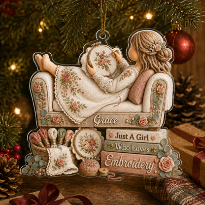 Personalized Just A Girl Hobby Embroidery