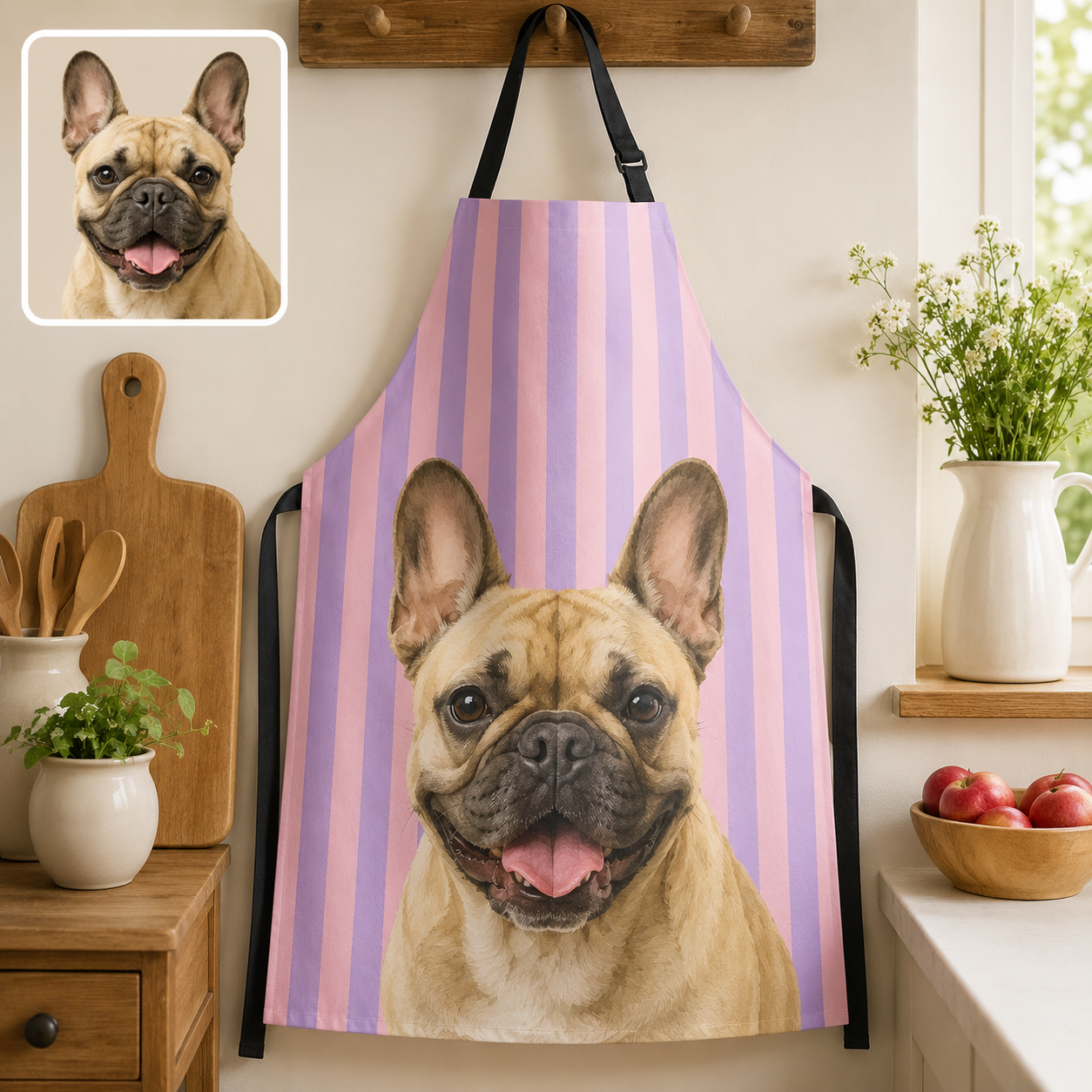 Custom Dog Apron Personalized Photo Cooking Apron, Unique Pet Parent Gift for Kitchen, BBQ and Baking THUC99