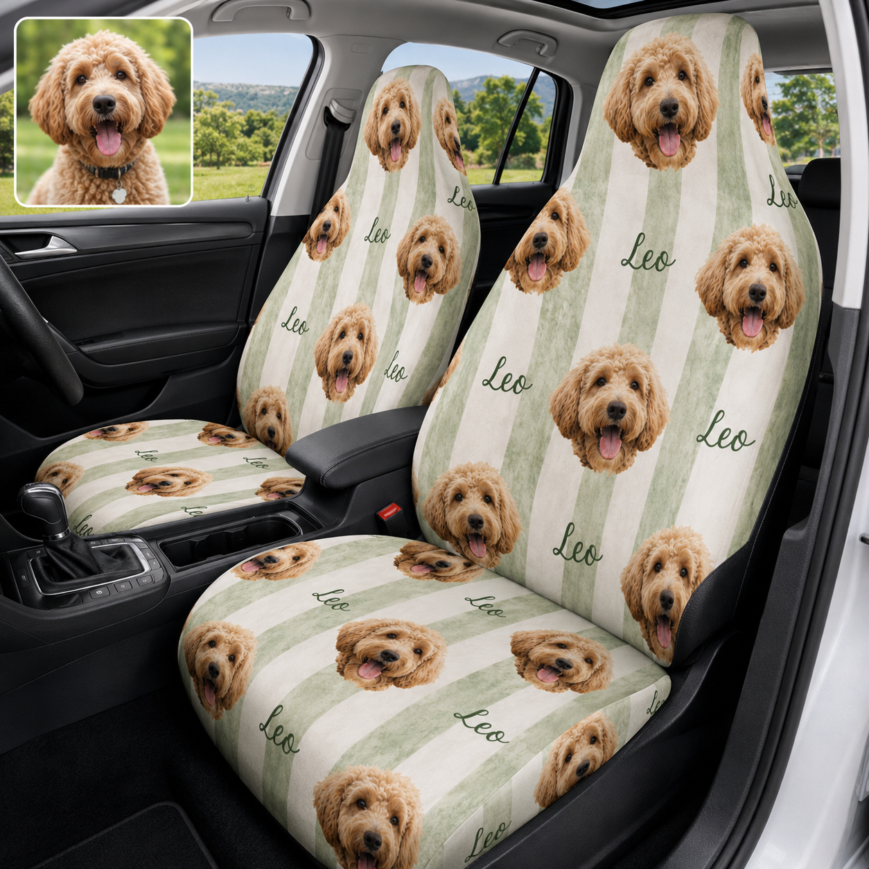 Custom Dog Photo Seat Cover, Personalized Car Seat Protector, Pet Lover Car Decor Gift THUC99