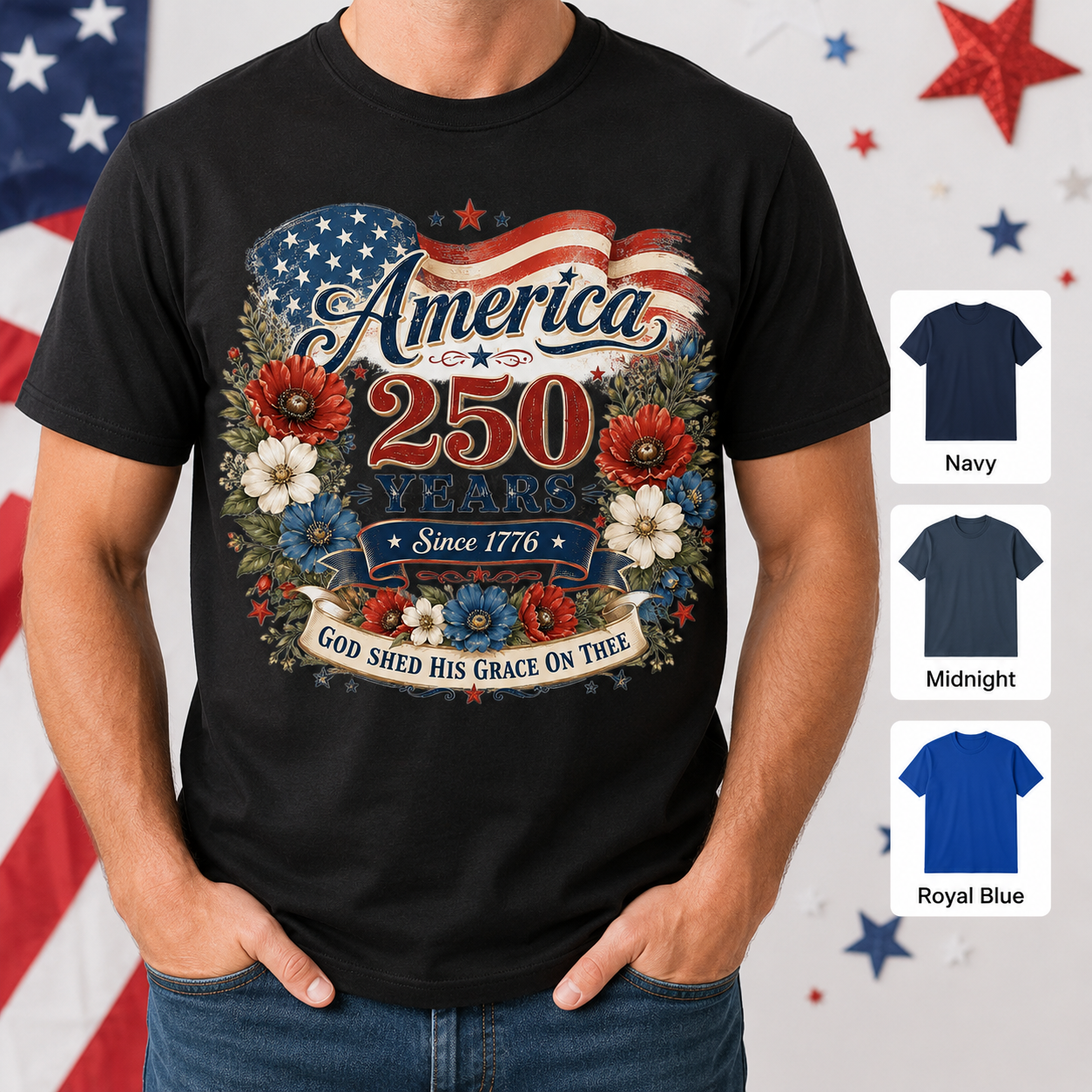 Semiquincentennial USA T-Shirt 1776–2026 Freedom Wash Shirt THUC99
