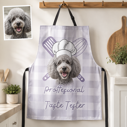 Personalized Dog Apron with Custom Dog Photo, 100% Poly Oxford Kitchen Apron for Dog Mom and Pet Parents THUC99
