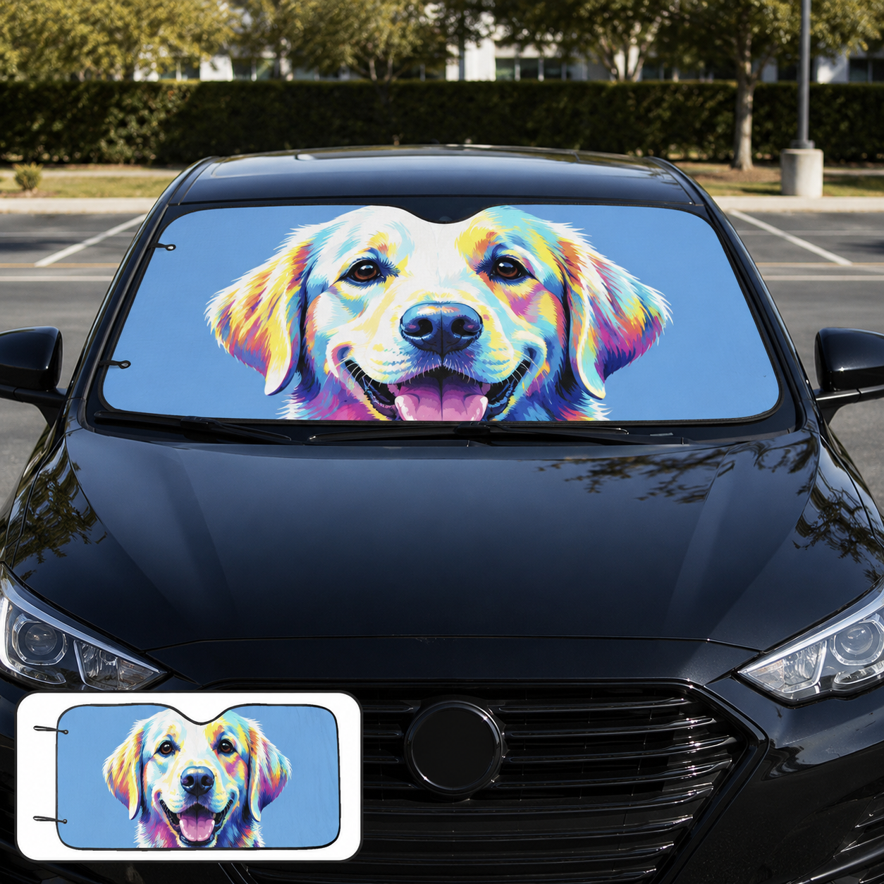 Personalized Dog Car Sun Shade, Custom Pet Photo Windshield Cover, Foldable Auto Sunshade for Dog Lovers THUC99