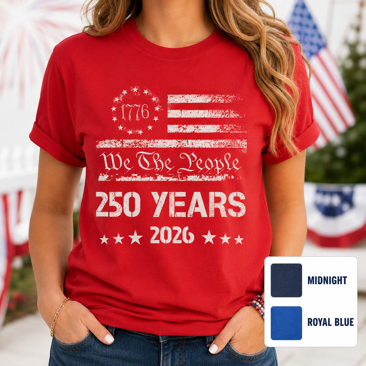 USA 250 Anniversary Wash Shirt, Freedom Since 1776 Patriotic Tee THUC99