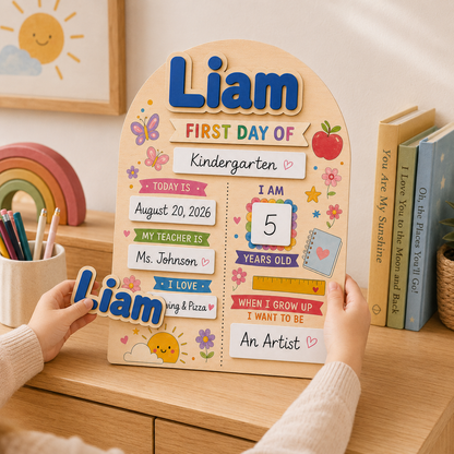 Custom Name Last Day of School Sign, Personalized School Milestone Board THUC99