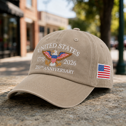 USA 250th Anniversary Commemorative Embroidered Hat American Heritage Vintage Cap THUC99