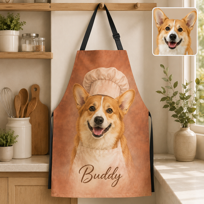 Personalized Custom Dog Apron with Photo, Cooking Apron for Pet Parents and Dog Lovers THUC99