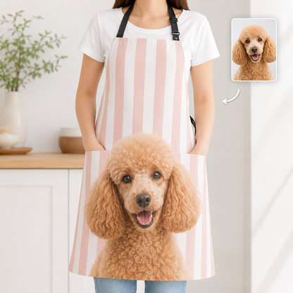Custom Dog Photo Apron for Women and Men, Personalized Pet Parent Kitchen Apron Gift for Cooking and Grilling THUC99