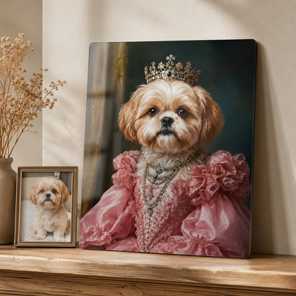 Personalized Dog Royal Metal Wall Art – Custom Pet Portrait Print With Name THUC99
