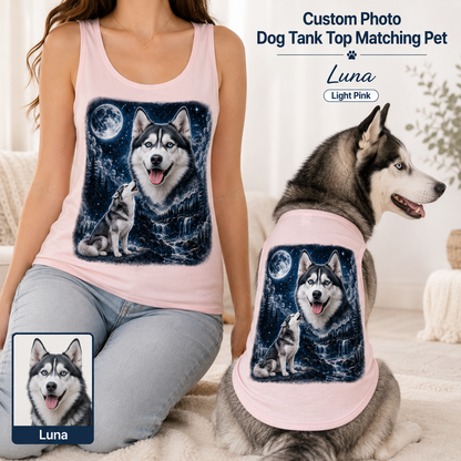 Custom Dog Tank Top and Dog Tank Top Set, Custom Photo Pet Shirt THUC99