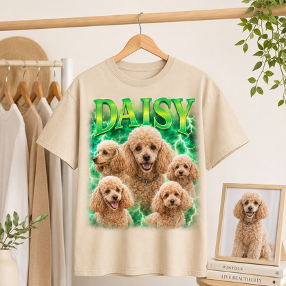 Custom Photo Bootleg Dog Unisex Wash T-Shirt, Personalized Pet Lover Gift | Gift For Dog Lovers THUC99