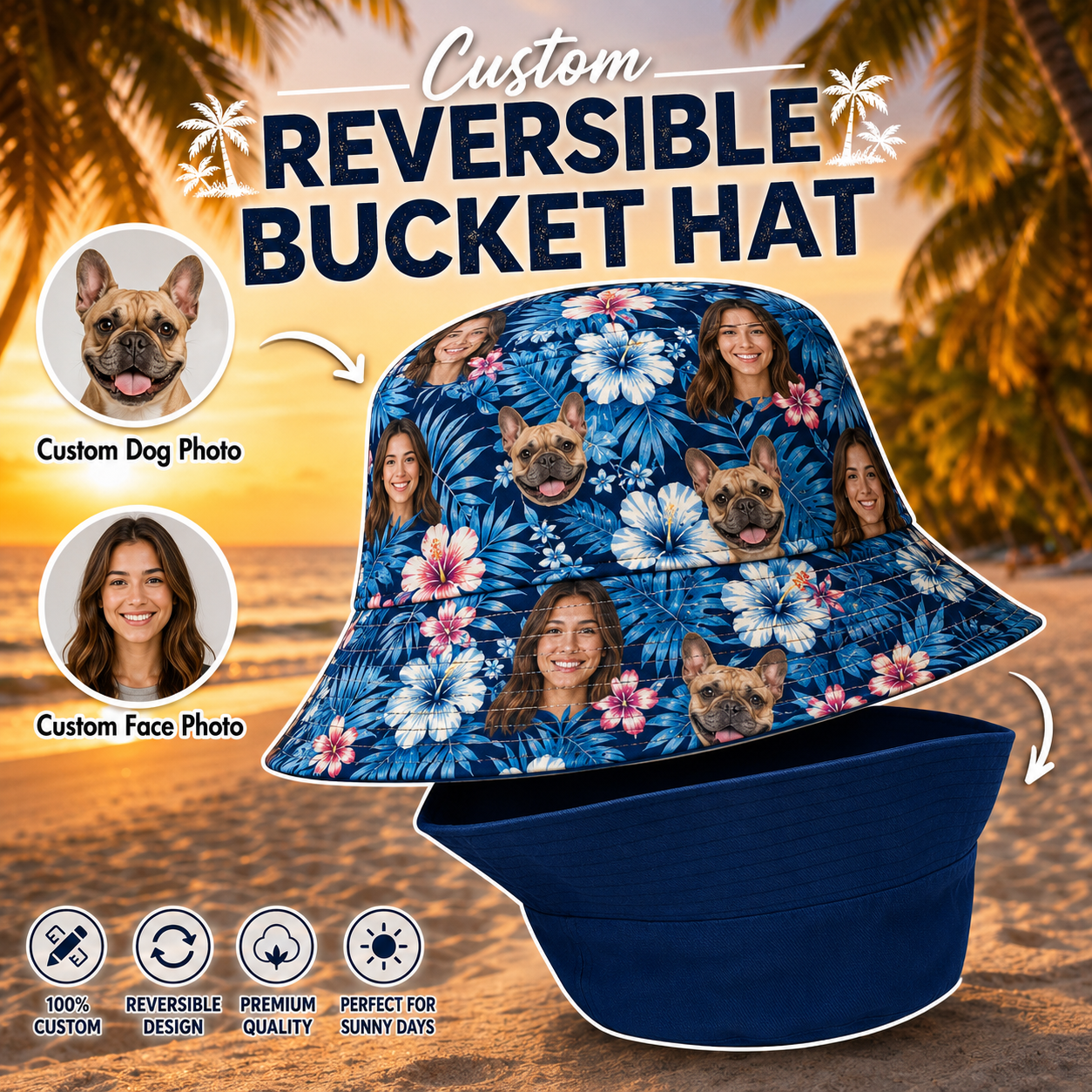 Custom Dog Face Hawaiian Shirt, Personalized Aloha Vacation Shirt, Gift For Dog Lovers THUC99