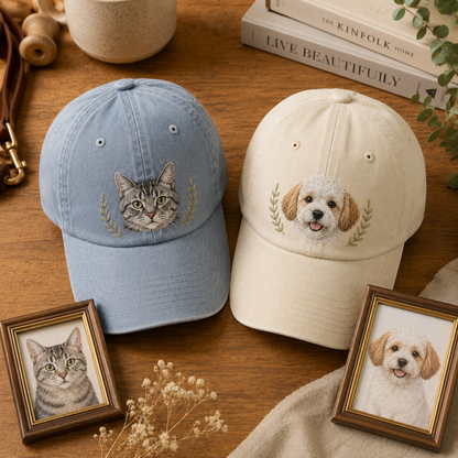 Personalized Dog Embroidered Vintage Hat, Custom Pet Photo Hat, Dog Dad Gift THUC99