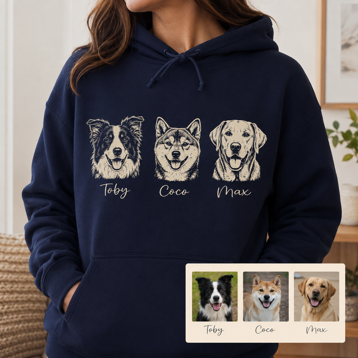 Custom Dog Face Sweatshirt Personalized Puppy Photo Hoodie Funny Gift for Pet Lovers THUC99 (Copy)